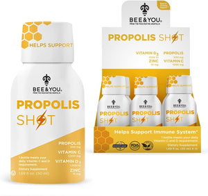 BEE and You 100% Natural Propolis Shot 50Ml. 12 Pack