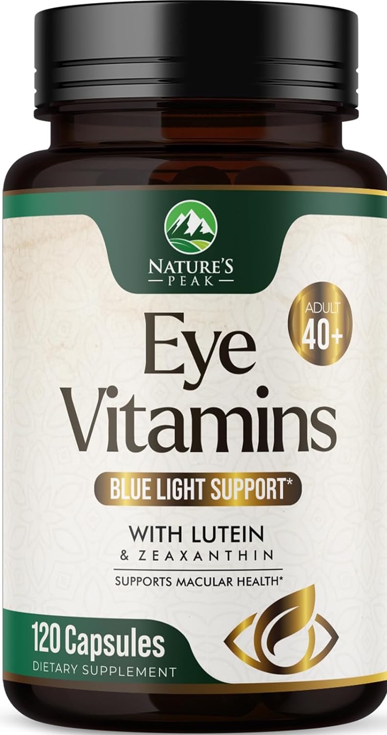 Nature's Peak Eye Vitamins with Lutein, Zeaxanthin, Bilberry & Zinc 120 Capsulas
