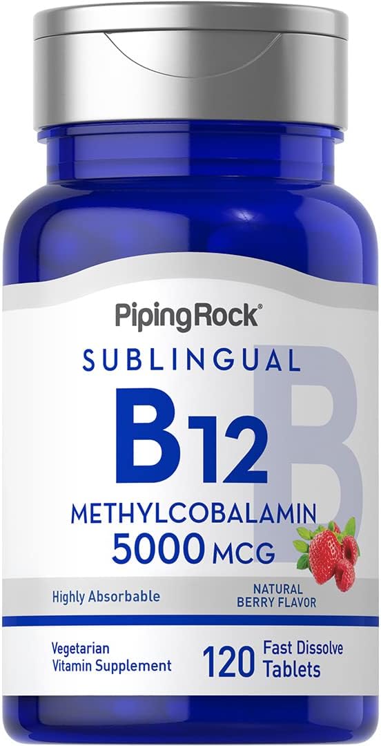 Piping Rock B12 Sublingual 5000mcg 120 Tabletas