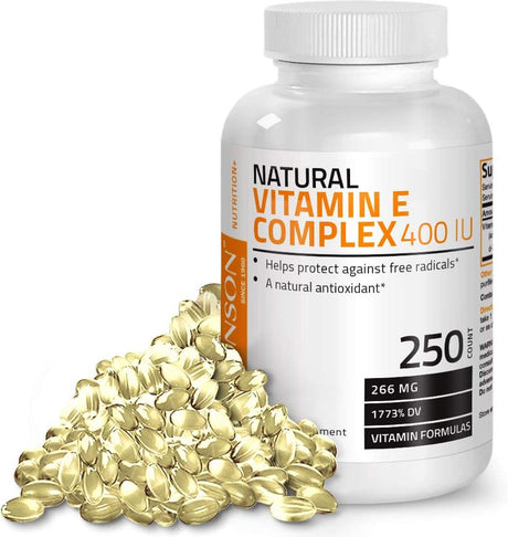 Bronson Natural Vitamin E Complex Supplement 400 I.U. 250 Capsulas Blandas