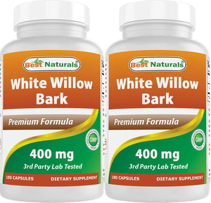 BEST NATURALS - Best Naturals White Willow Bark 400Mg. 180 Capsulas 2 Pack - The Red Vitamin MX - Suplementos Alimenticios - {{ shop.shopifyCountryName }}