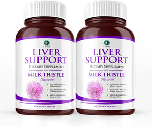 1 Body Liver Support with Milk Thistle 60 Capsulas 2 Pack