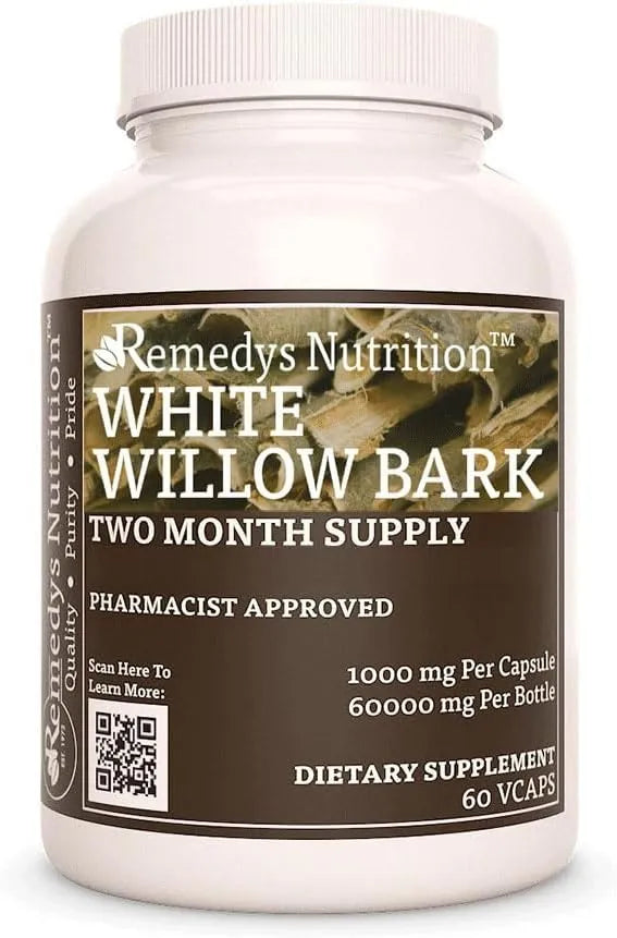 REMEDY'S NUTRITION - Remedy's Nutrition White Willow Bark 1000Mg. 60 Capsulas - The Red Vitamin MX - Suplementos Alimenticios - {{ shop.shopifyCountryName }}