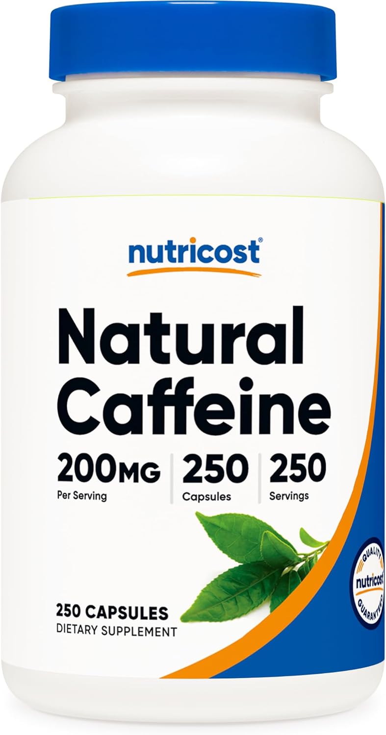 Nutricost Natural Caffeine 200Mg. 250 Capsulas