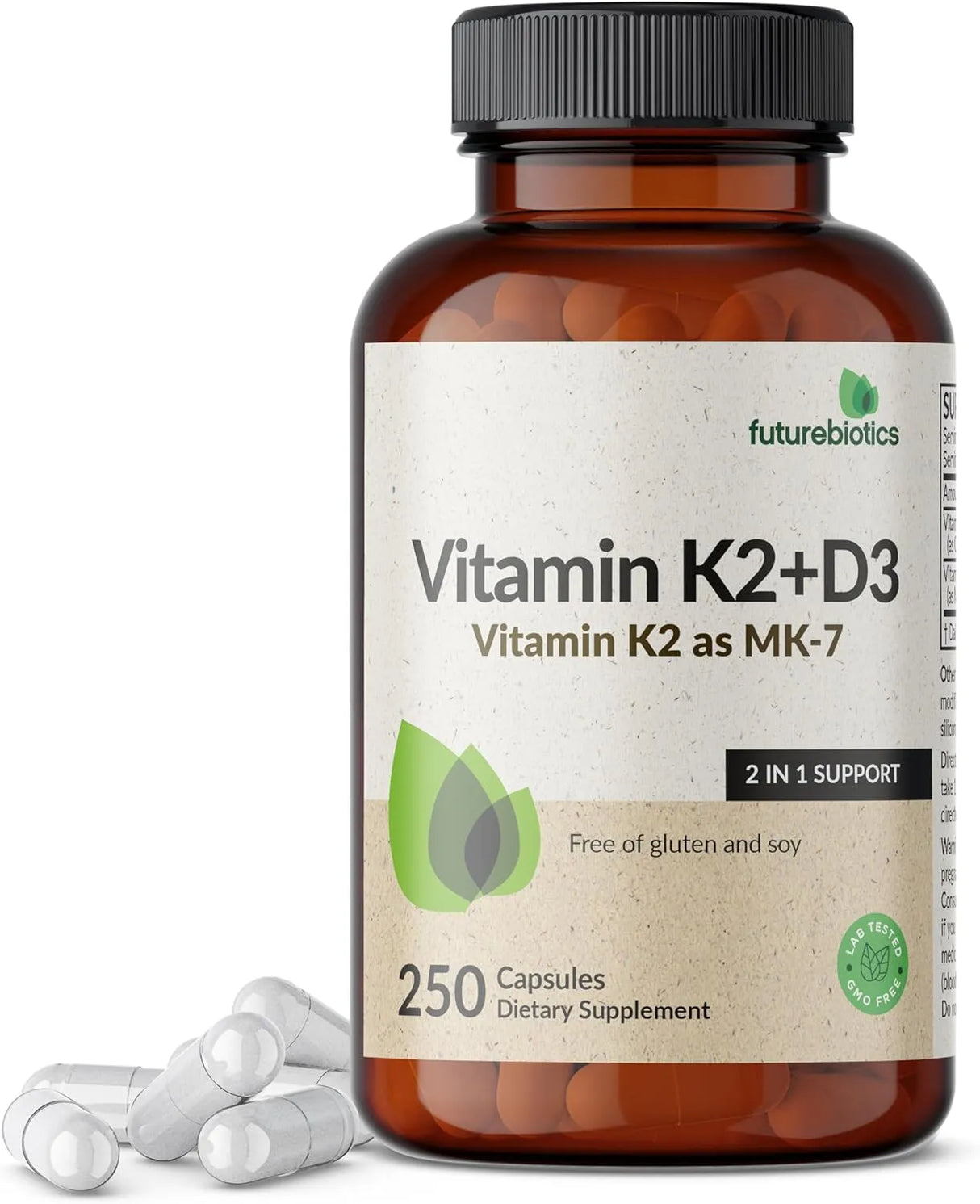 FUTUREBIOTICS - Futurebiotics Vitamin K2 MK7 with D3 250 Capsulas - The Red Vitamin MX - Suplementos Alimenticios - {{ shop.shopifyCountryName }}