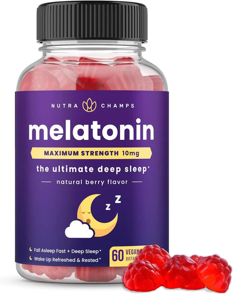 NUTRACHAMPS - NutraChamps Melatonin Gummies 10Mg. 60 Gomitas - The Red Vitamin MX - Suplementos Alimenticios - {{ shop.shopifyCountryName }}