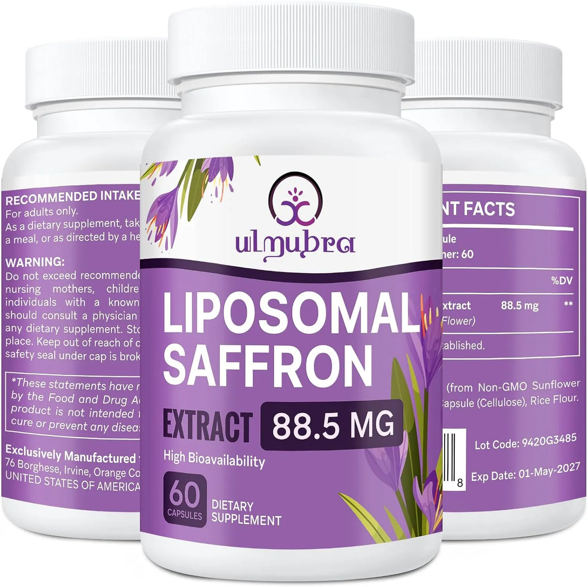 ULMUBRA - Ulmubra Liposomal Saffron 88.5Mg. 60 Capsulas - The Red Vitamin MX - Suplementos Alimenticios - {{ shop.shopifyCountryName }}
