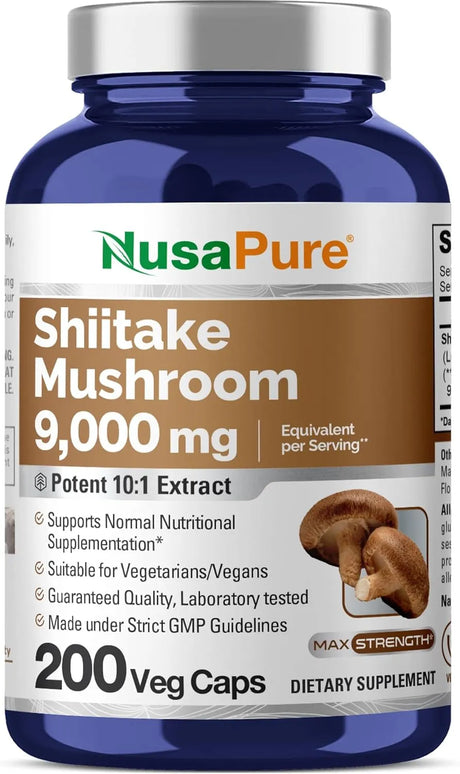 NUSAPURE - NusaPure Shiitake Mushroom 10:1 Extract 9,000Mg. 200 Capsulas - The Red Vitamin MX - Suplementos Alimenticios - {{ shop.shopifyCountryName }}