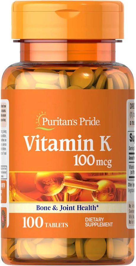 PURITAN'S PRIDE - Puritan's Pride Premium Vitamin K 100mcg 100 Tabletas - The Red Vitamin MX - Suplementos Alimenticios - {{ shop.shopifyCountryName }}