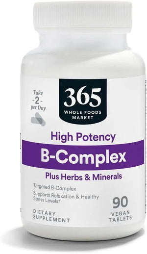 365 - 365 by Whole Foods Market Vitamin B Complex Hi Potency 90 Tabletas - The Red Vitamin MX - Suplementos Alimenticios - {{ shop.shopifyCountryName }}