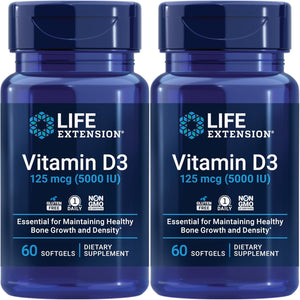 Life Extension Vitamin D3 125mcg 60 Capsulas Blandas 2 Pack