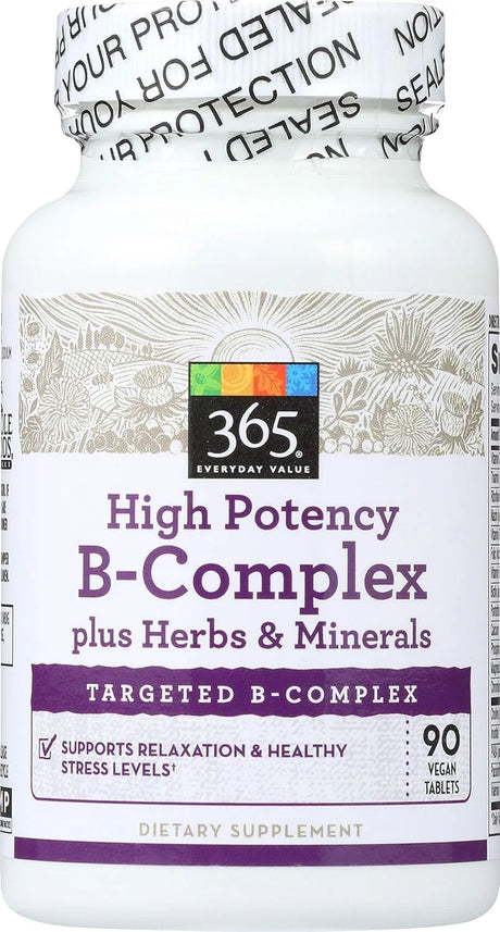 365 - 365 Everyday Value High Potency B-Complex 90 Tabletas - The Red Vitamin MX - Suplementos Alimenticios - {{ shop.shopifyCountryName }}