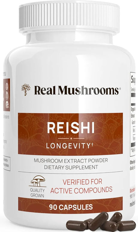 REAL MUSHROOMS - Real Mushrooms Reishi 90 Capsulas - The Red Vitamin MX - Suplementos Alimenticios - {{ shop.shopifyCountryName }}