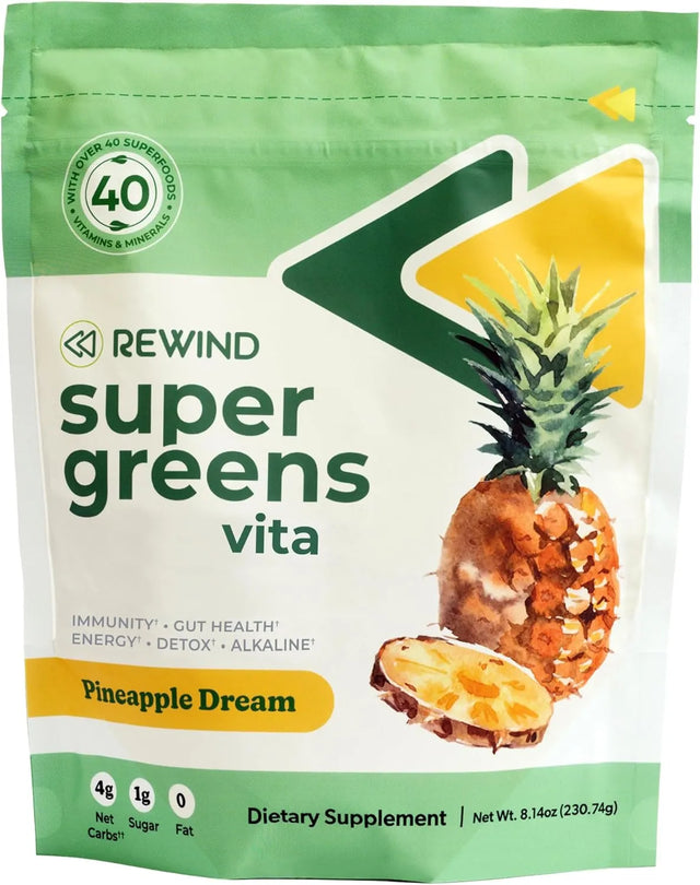 REWIND - Rewind Super Greens Powder Pineapple Dream 230Gr. - The Red Vitamin MX - Suplementos Alimenticios - {{ shop.shopifyCountryName }}