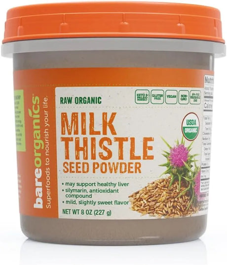 BAREORGANICS - BareOrganics Milk Thistle Seed Powder 227Gr. - The Red Vitamin MX - Suplementos Alimenticios - {{ shop.shopifyCountryName }}