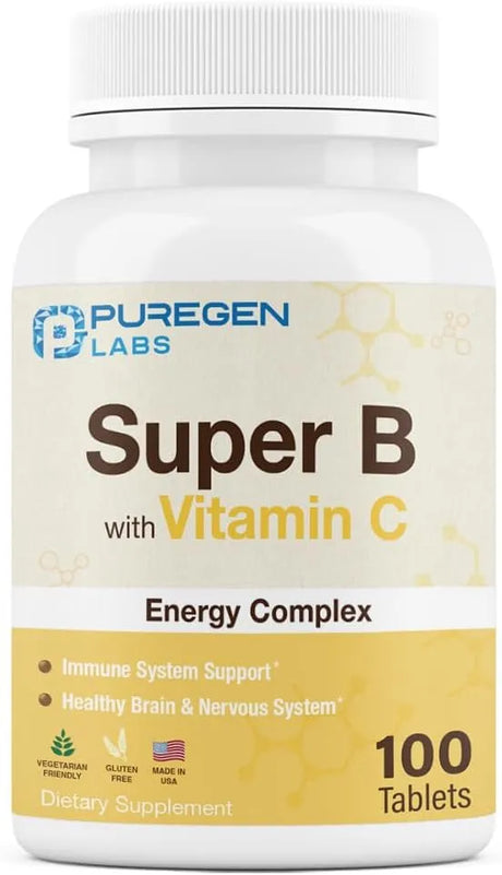 P PUREGEN LABS - Puregen Labs Super B Energy Complex with Vitamin C 100 Tabletas - The Red Vitamin MX - Suplementos Alimenticios - {{ shop.shopifyCountryName }}