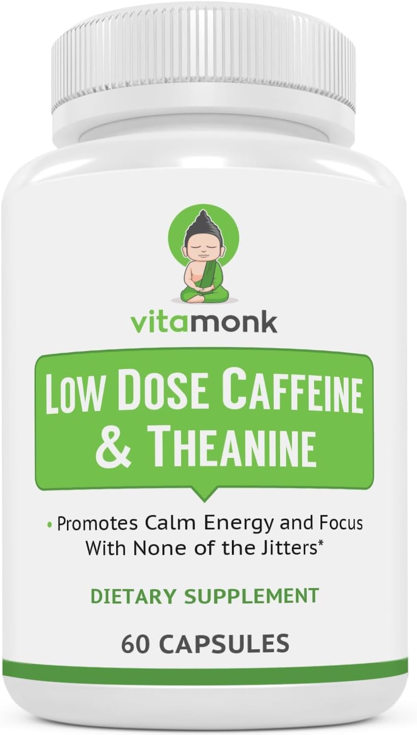 VitaMonk Low Dose Caffeine and Theanine 60 Capsulas