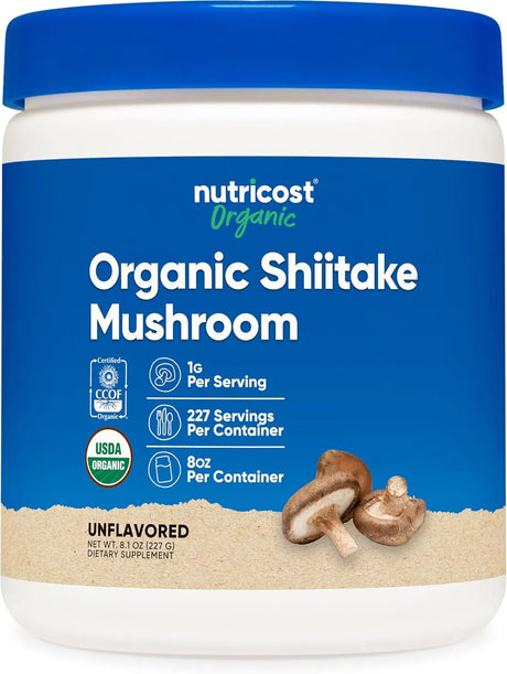 NUTRICOST - Nutricost Organic Shiitake Mushroom Powder 227Gr. - The Red Vitamin MX - Suplementos Alimenticios - {{ shop.shopifyCountryName }}