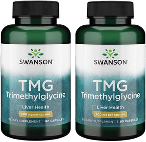 Swanson TMG Trimethylglycine 500Mg. 90 Capsulas 2 Pack