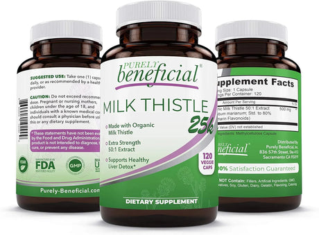 PURELY BENEFICIAL - PURELY beneficial Milk Thistle 120 Capsulas - The Red Vitamin MX - Suplementos Alimenticios - {{ shop.shopifyCountryName }}