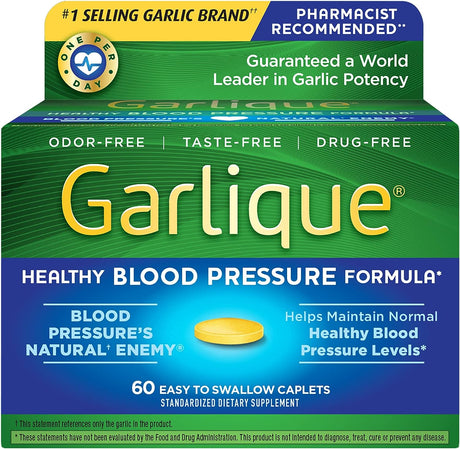 Garlique Garlic Extract Supplement Healthy Blood Pressure Formula 60 Tabletas