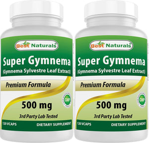 Best Naturals Gymnema Sylvestre Extract 500Mg. 120 Capsulas 2 Pack