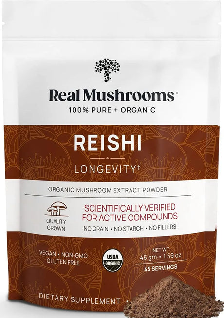 REAL MUSHROOMS - Real Mushrooms Reishi Powder 45 Servicios 45Gr. - The Red Vitamin MX - Suplementos Alimenticios - {{ shop.shopifyCountryName }}