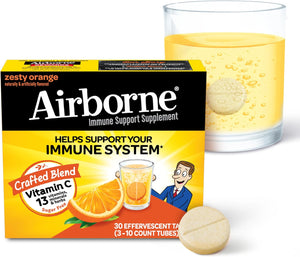 Airborne 1000Mg. Vitamin C with Zinc 30 Tabletas Efervescentes