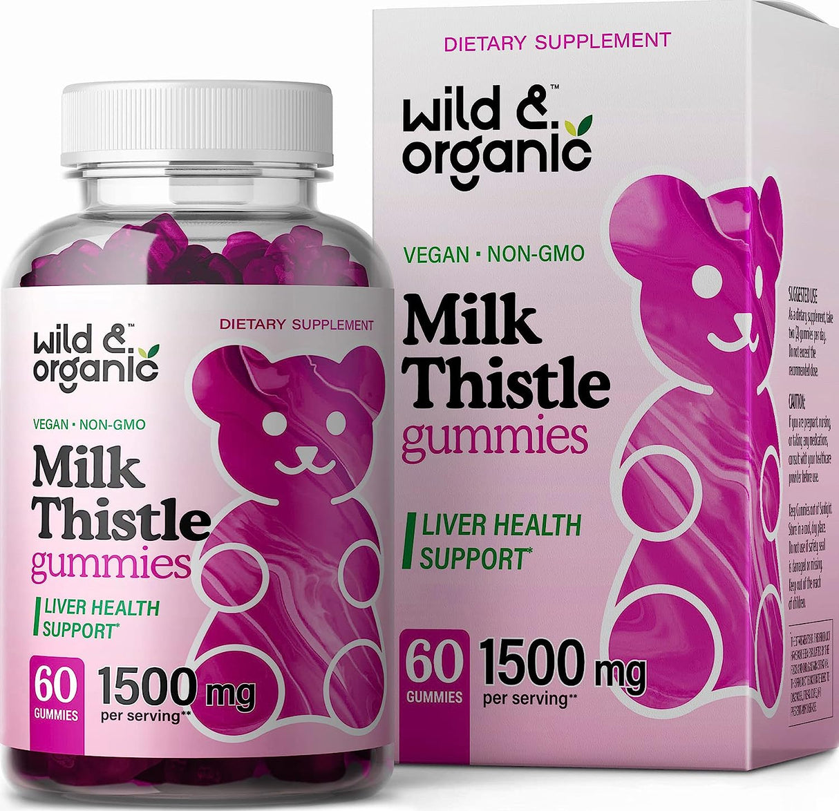 Wild & Organic Milk Thistle Gummies 1500Mg. 60 Gomitas