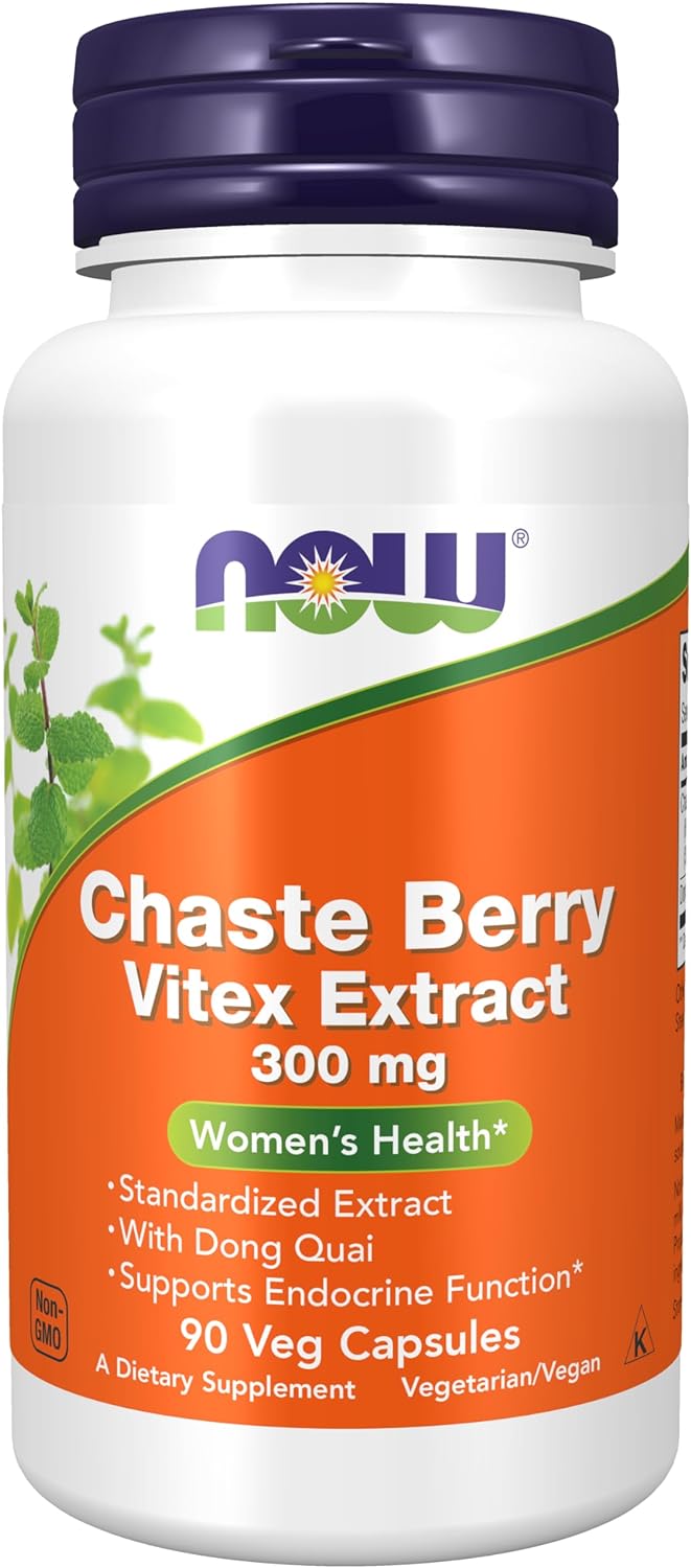 NOW Supplements Chaste Berry Baya Casto Extract 300Mg. 90 Capsulas
