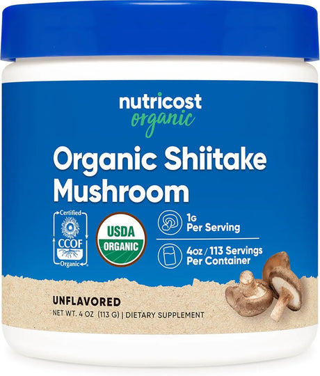 NUTRICOST - Nutricost Organic Shiitake Mushroom Powder 113Gr. - The Red Vitamin MX - Suplementos Alimenticios - {{ shop.shopifyCountryName }}