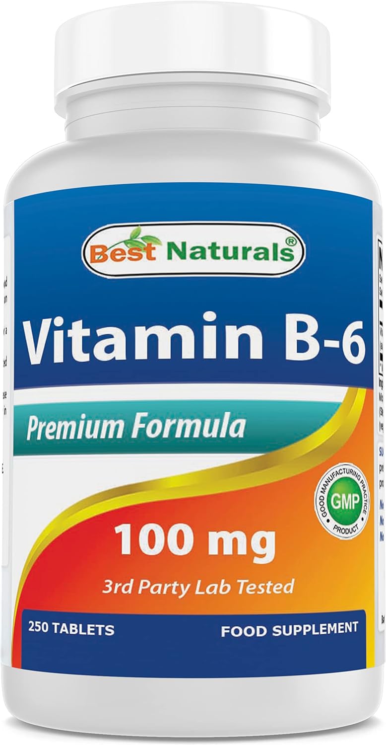 Best Naturals Vitamin B6 100Mg. 250 Tabletas