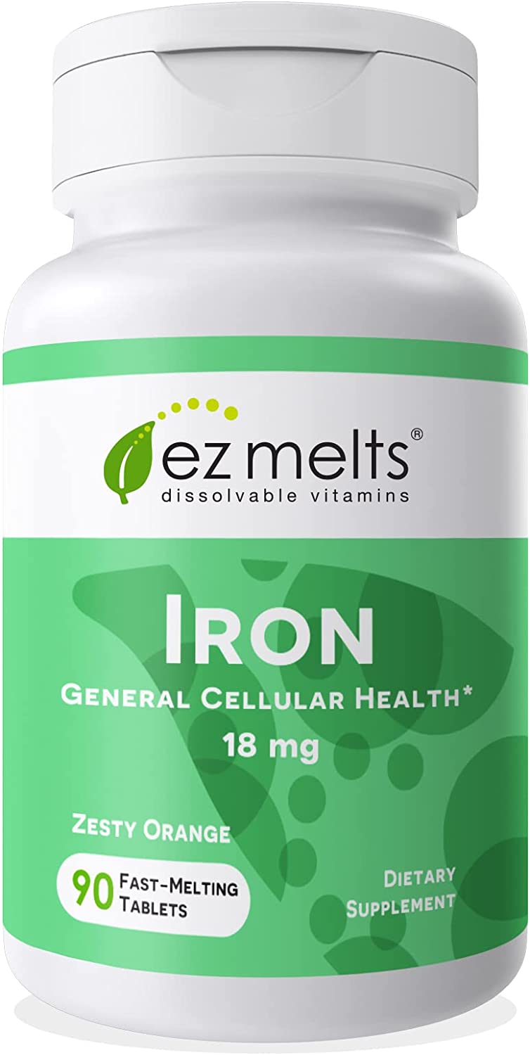EZ Melts Dissolvable Iron Supplement 18Mg. 90 Tabletas