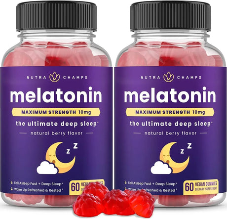 NUTRACHAMPS - NutraChamps Melatonin Gummies 10Mg. 60 Gomitas 2 Pack - The Red Vitamin MX - Suplementos Alimenticios - {{ shop.shopifyCountryName }}