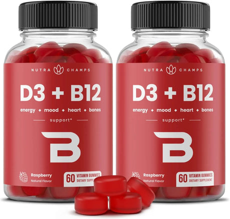 NUTRACHAMPS - NutraChamps Vitamin D3 & B12 Gummies 60 Gomitas 2 Pack - The Red Vitamin MX - Suplementos Alimenticios - {{ shop.shopifyCountryName }}