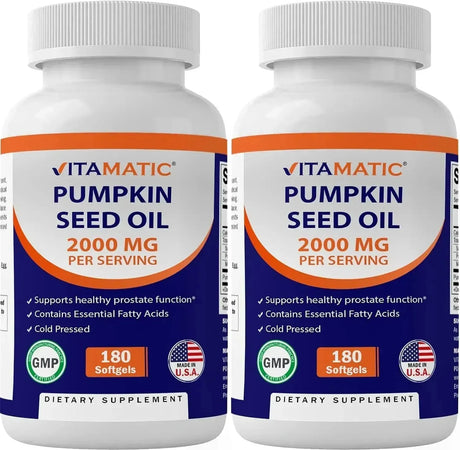 VITAMATIC - Vitamatic Pumpkin Seed Oil 2000Mg. 180 Capsulas Blandas 2 Pack - The Red Vitamin MX - Suplementos Alimenticios - {{ shop.shopifyCountryName }}