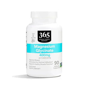 365 - 365 by Whole Foods Market Magnesium Glycinate 400Mg. 90 Tabletas - The Red Vitamin MX - Suplementos Alimenticios - {{ shop.shopifyCountryName }}