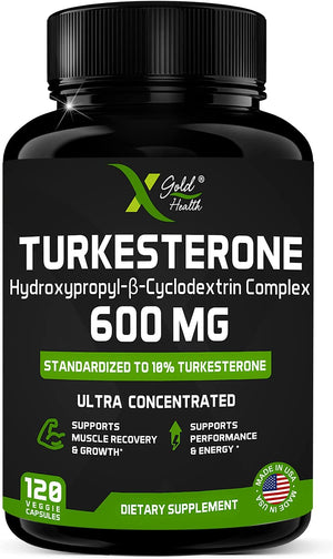 X Gold Health Turkesterone Supplement 600Mg. 120 Capsulas