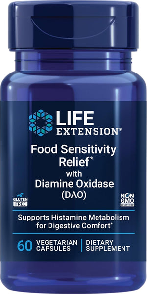Life Extension Food Sensitivity Relief with Diamine Oxidase 60 Capsulas