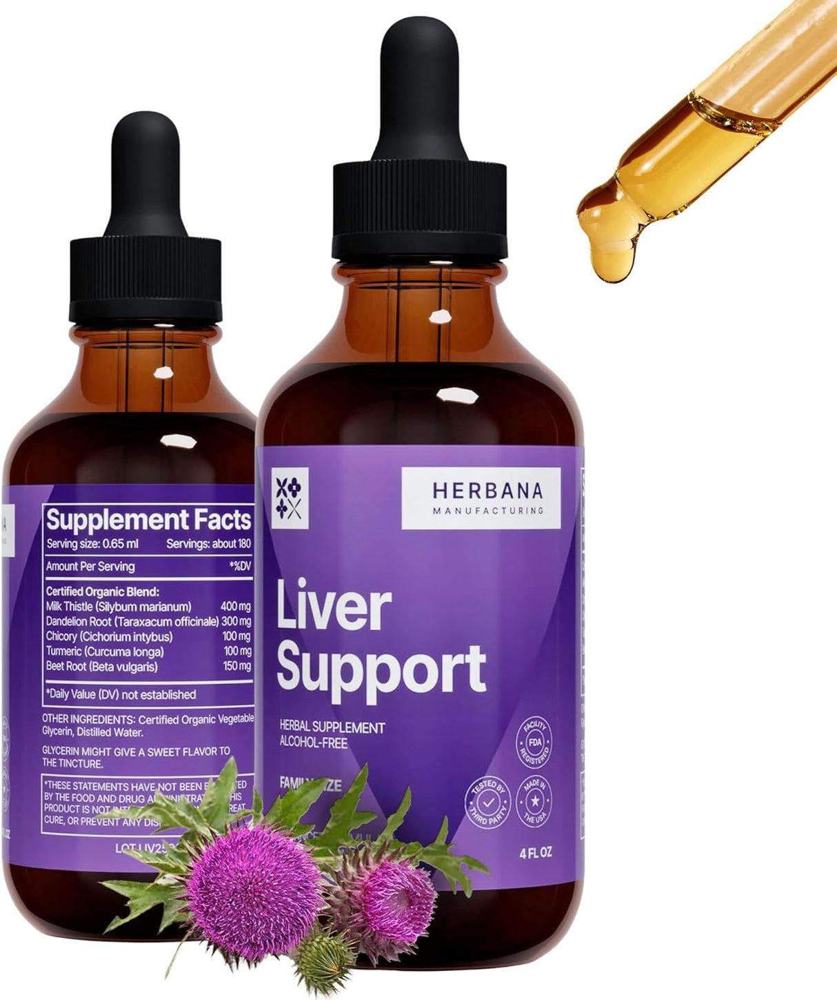 Herbana Liver Support Liquid Drops 4 Fl.Oz.