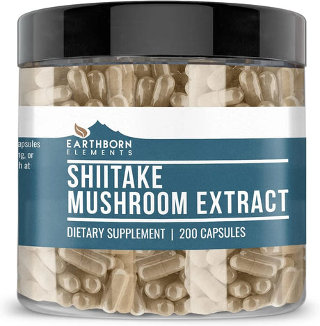 EARTHBORN ELEMENTS - Earthborn Elements Shiitake Mushroom Extract 200 Capsulas - The Red Vitamin MX - Suplementos Alimenticios - {{ shop.shopifyCountryName }}