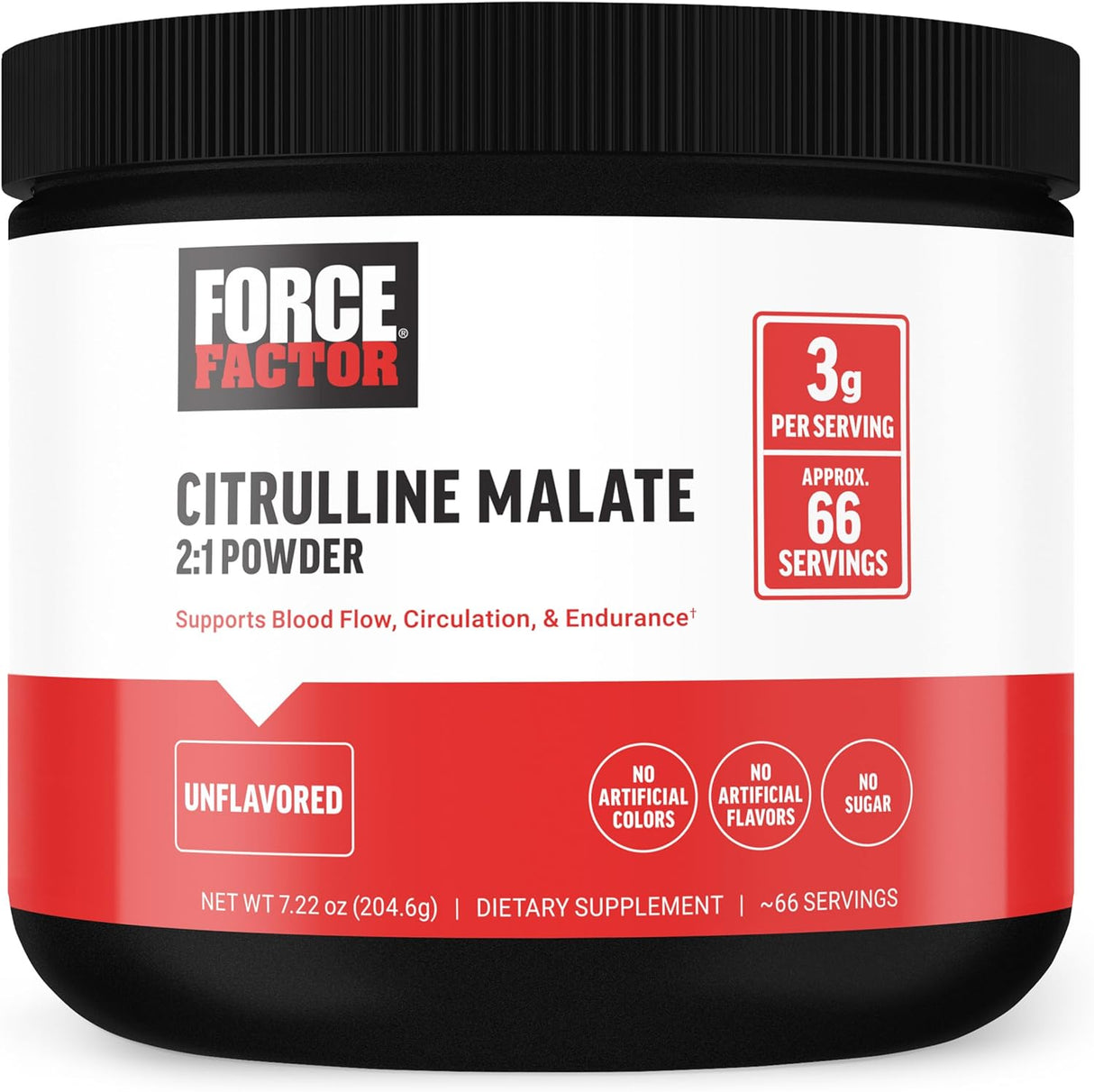 FORCE FACTOR Citrulline Malate 2:1 Powder 204.6Gr.