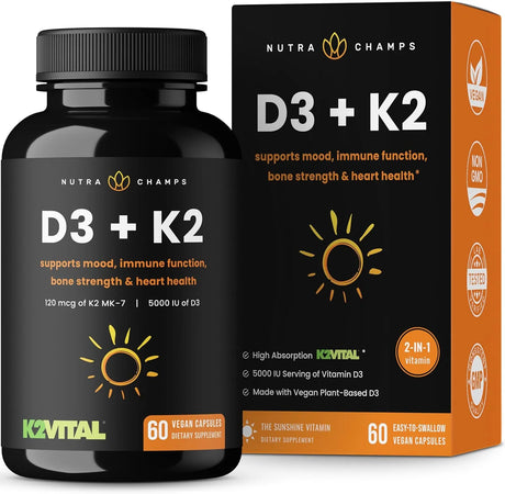 NUTRACHAMPS - NutraChamps D3 with K2 MK7 60 Capsulas - The Red Vitamin MX - Suplementos Alimenticios - {{ shop.shopifyCountryName }}