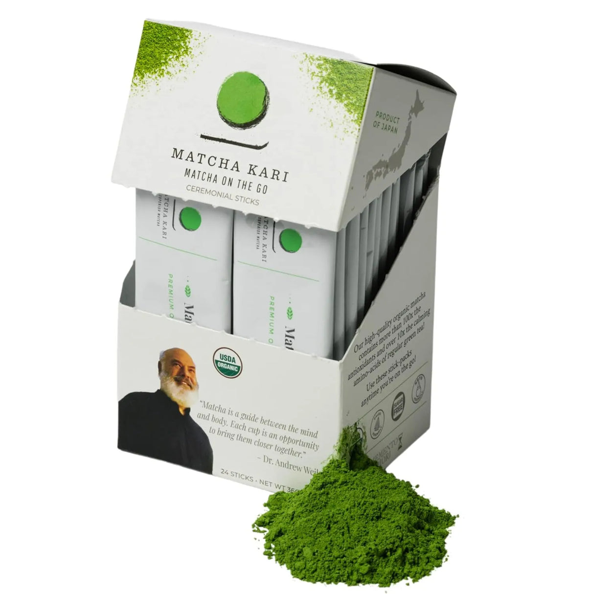 MATCHA KARI - Matcha Kari Matcha Green Tea Powder Single Serving Sticks Ceremonial 24 Paquetes - The Red Vitamin MX - Suplementos Alimenticios - {{ shop.shopifyCountryName }}