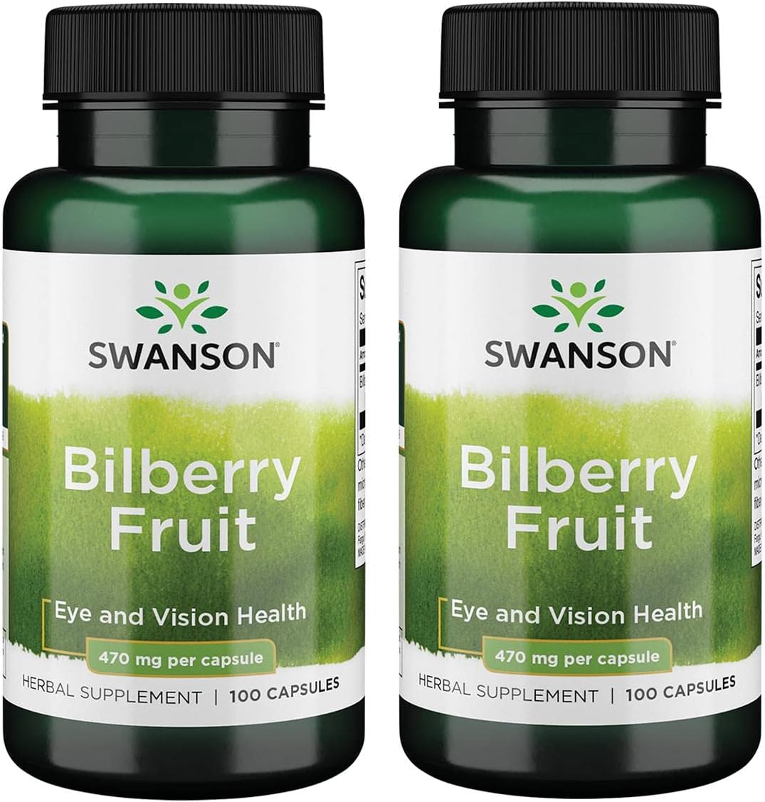 Swanson Bilberry Fruit 470Mg. 100 Capsulas 2 Pack