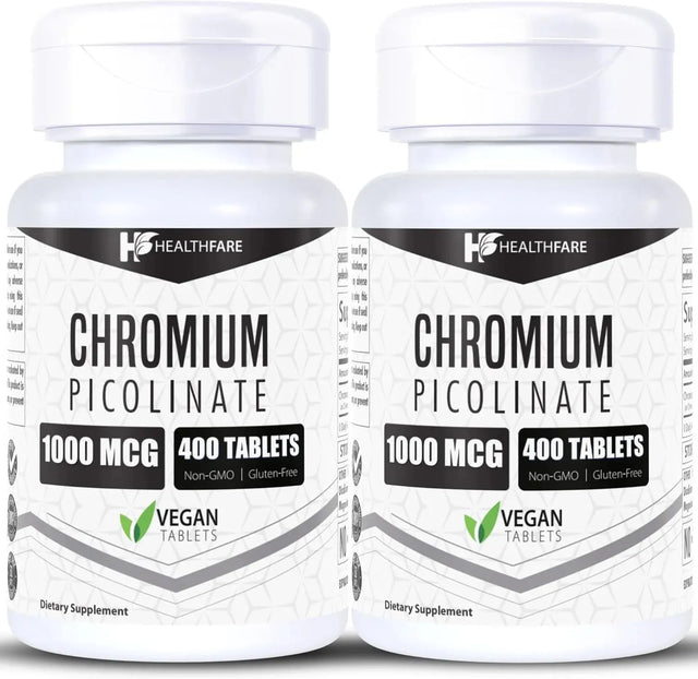 HEALTHFARE - Healthfare Chromium Picolinate 1000mcg 400 Tabletas 2 Pack - The Red Vitamin MX - Suplementos Alimenticios - {{ shop.shopifyCountryName }}