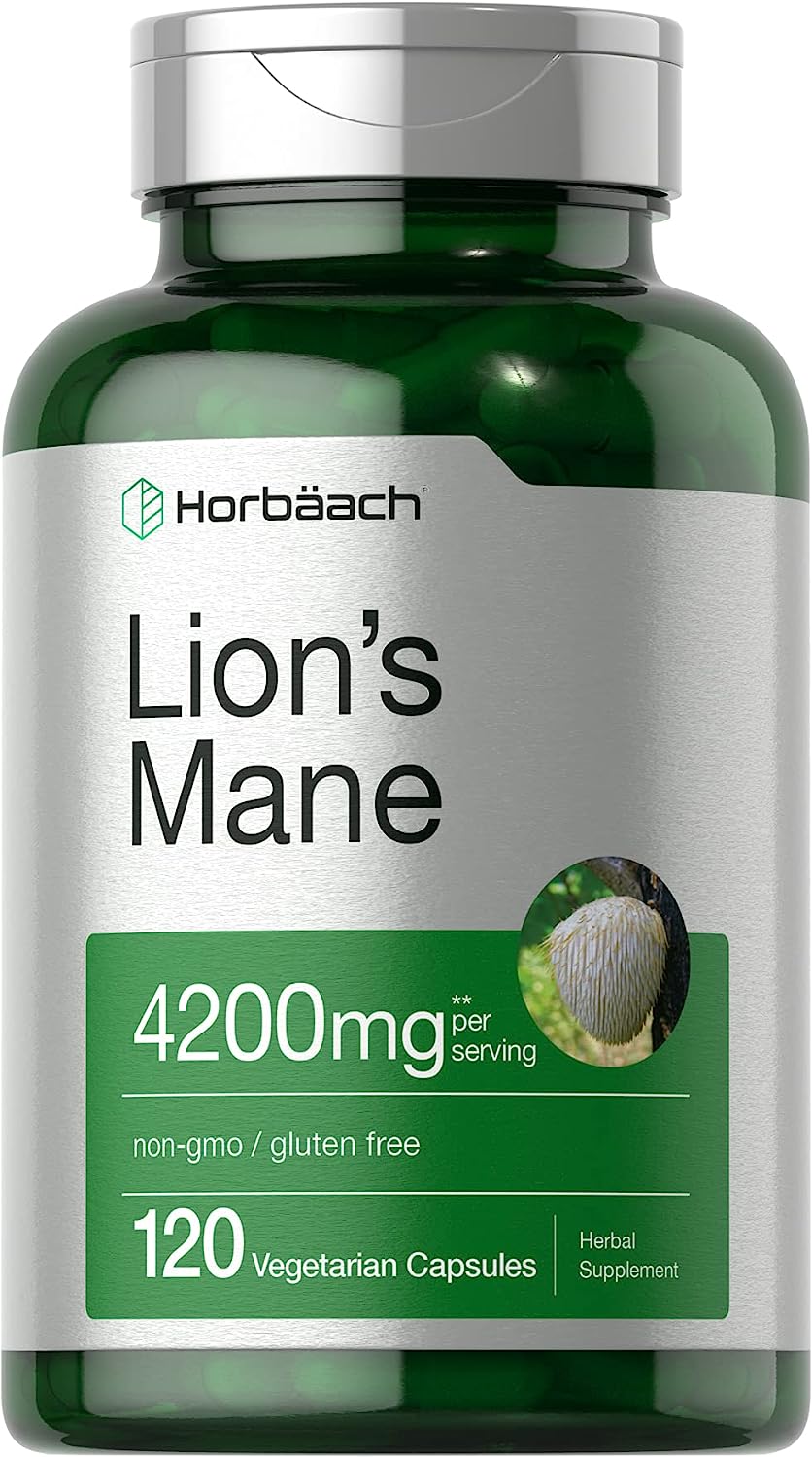 Horbaach Lions Mane Mushroom Extract 4200Mg. 120 Capsulas