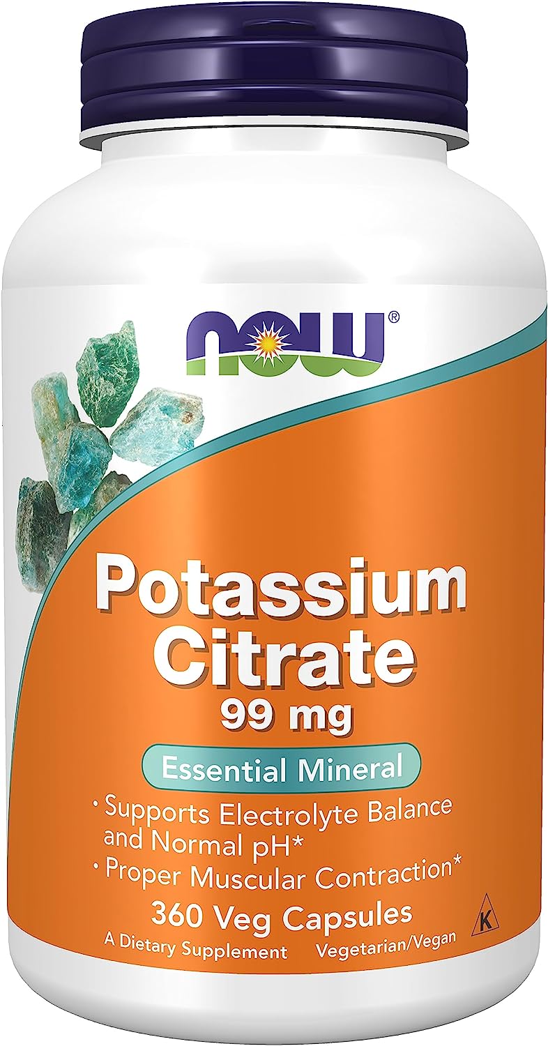 NOW Supplements Potassium Citrate 99Mg. 360 Capsulas