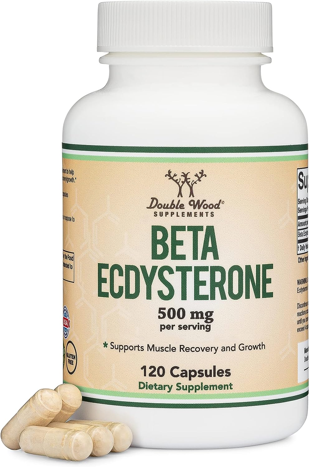 Double Wood Supplements Beta Ecdysterone 500Mg. 120 Capsulas
