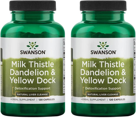 SWANSON - Swanson Milk Thistle Dandelion & Yellow Dock 120 Capsulas 2 Pack - The Red Vitamin MX - Suplementos Alimenticios - {{ shop.shopifyCountryName }}